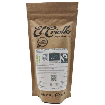Criollo Café Doble Label Eco en Grano 250G