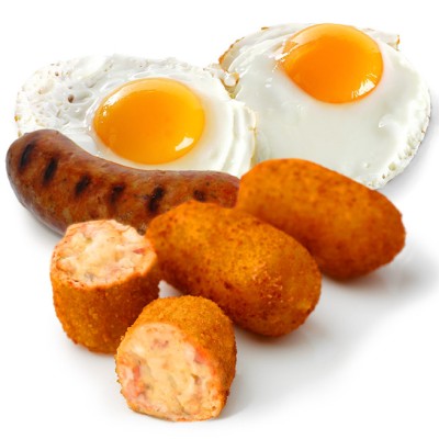 Croquetón Huevo Frito con Chorizo Bandeja 700G