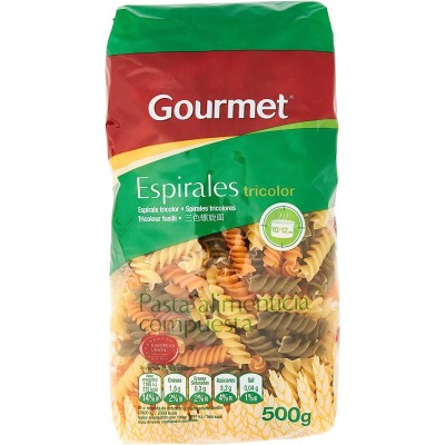 Gourmet Pasta Espirales Tricolor 500G