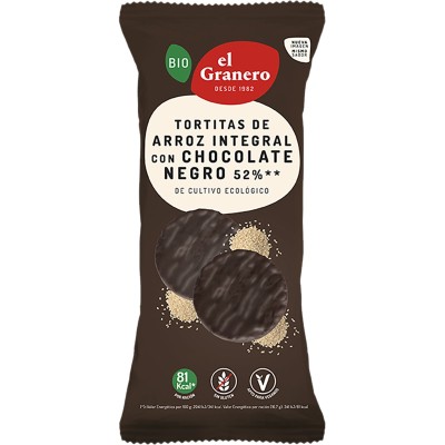 Biogran Tortitas de Arroz Integral Con Chocolate Negro 100G