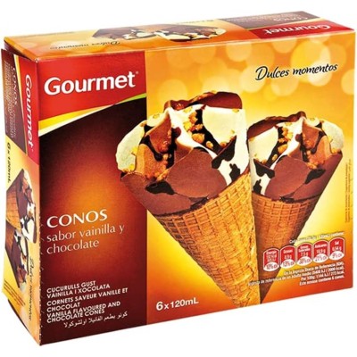 Gourmet Cono Vainilla/Chocolate 6U